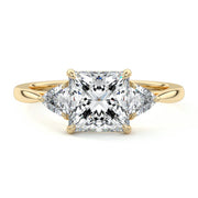 2.00 CT Princess Cut Lab Grown Diamond Three Stone Engagement Ring Mapple Gems
